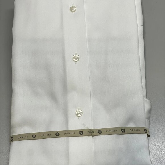 Danini Men’s Contemporary Fit Long Sleeve Button-Up Shirt White Size 15.5 - Picture 5 of 5